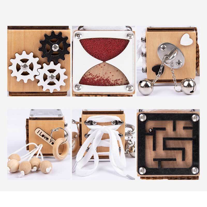 Montessori Busy Box | Sensory Activity Cube