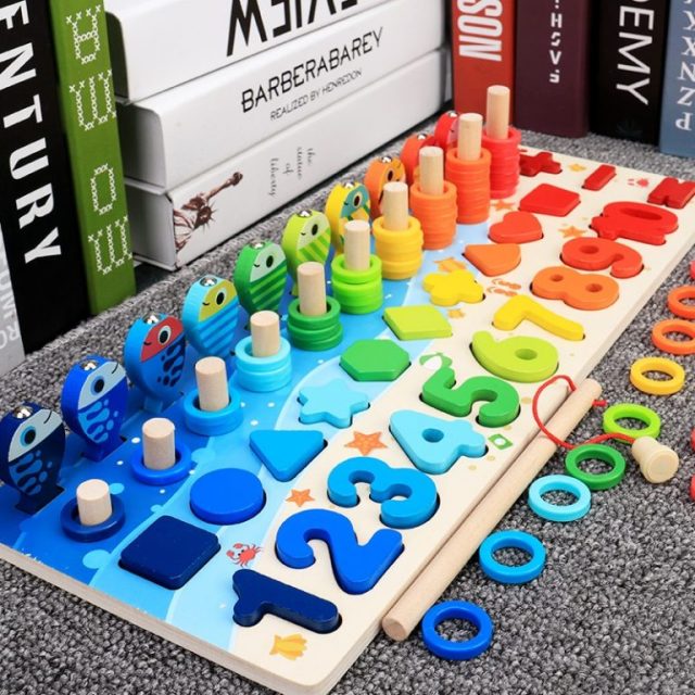 Montessori Math Toy | Wooden Puzzle Magnetic Fishing Toy