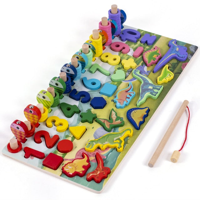 Montessori Math Toy | Wooden Puzzle Magnetic Fishing Toy