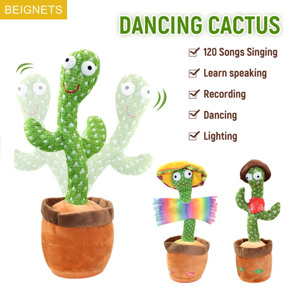 Soft Plush Electronic Dancing Singing Cactus | Recording Lighting